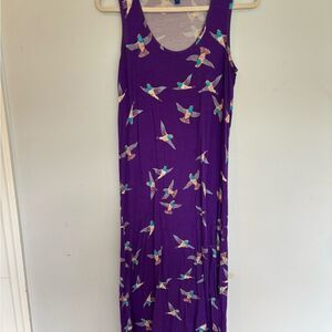 twiggy LONDON Purple Bird Pattern Maxi Dress